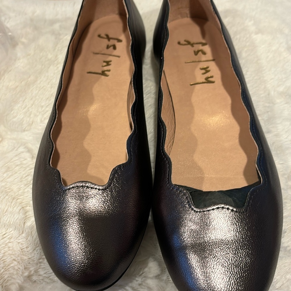 French sole fs/ny jigsaw scalloped edge ballet‎ flats